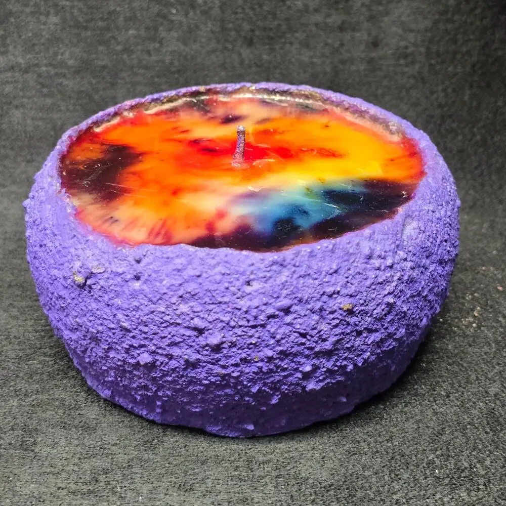 Vintage Wax Works Multi Color Tie-Dye Rainbow Mini Candle